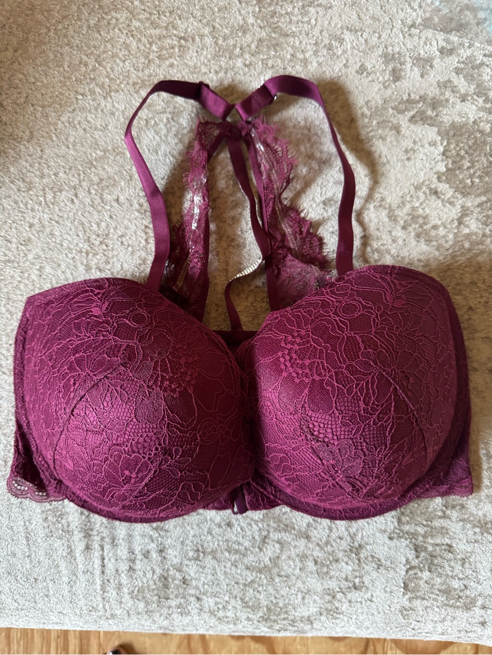 Victoria's Secret Lace Push-Up Bra in Deep Berry